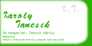 karoly tancsik business card